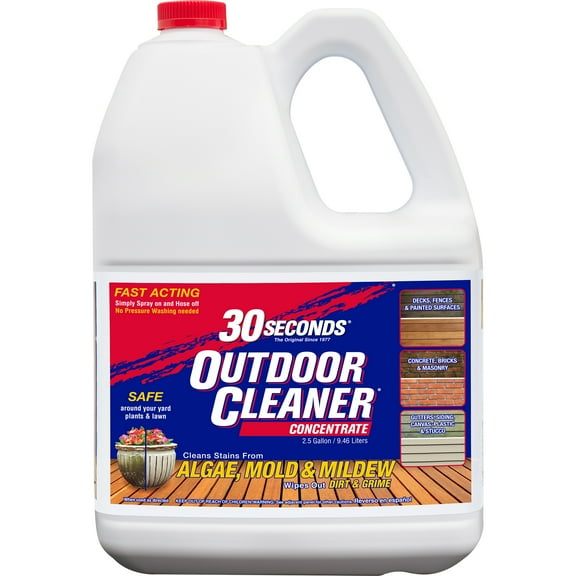 30 SECONDS Outdoor Cleaner For Stains From Algae, Mold and Mildew 2.5 Gallon Concentrate