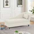 thumbnail image 2 of Andeworld Modern Chaise Lounge Indoor with Storage, Fabric Chaise Lounge Couch,Sleeper Lounge Sofa for Bedroom Office,Small Living Room & Apartment（White,Right Arm）, 2 of 5