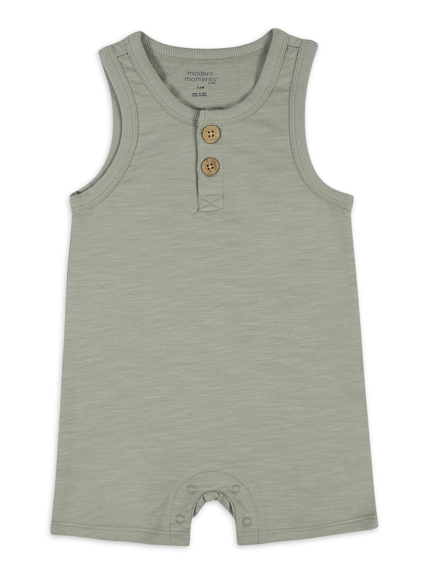 Modern Moments By Gerber Baby Boy Sleeveless Romper (0/3 Months 24