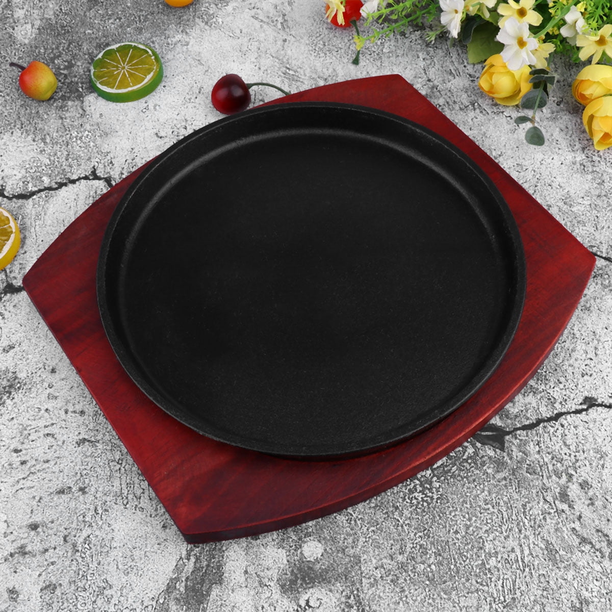 GOOHOCHY Restaurant Plate Supplies Cast Iron Griddle Meat Grill