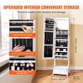 thumbnail image 4 of White Standing Mirror Jewelry Cabinet with Storage, 4 of 6