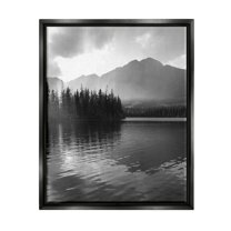 Stupell Industries Lake Ripples Scenery Landscape Photography Black Floater Framed Canvas Art Print Wall Art, 17 x 21