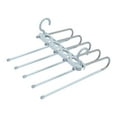thumbnail image 1 of GUOOL 5 Layers Clothes Hangers Pants Hanger Sturdy Frame Wardrobe Organization Storage anti slip gray white, 1 of 9