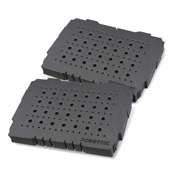POWERTEC Router Bit Tray Organizer for Festool Systainer SYS 1 & & Tanos Systainer³ M - Holds 103 Bits Each Tray - 28 1/2" and 75 1/4" Shank Router Bit Storage Solution, 2PK (71419-P2)