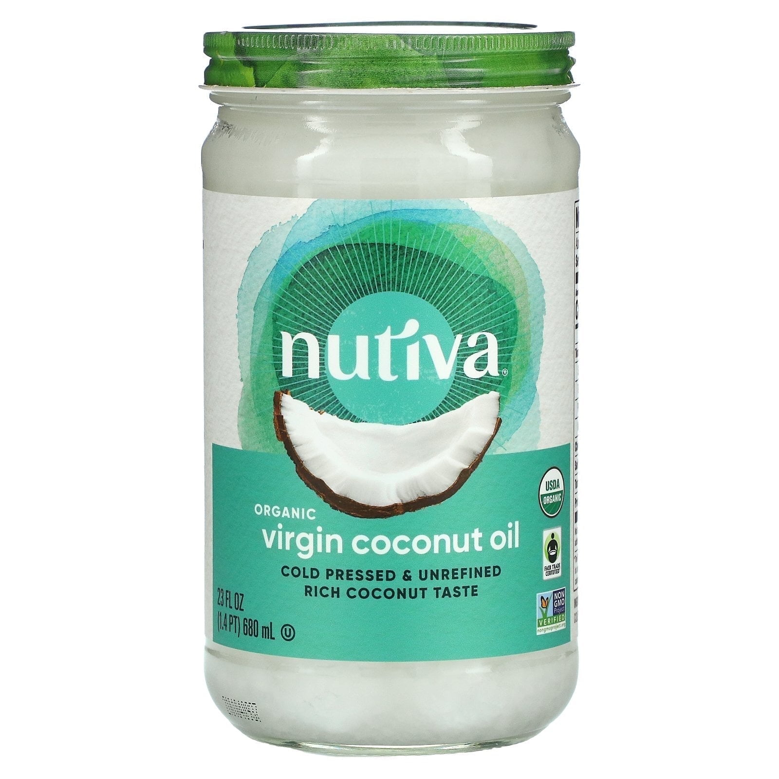 Nutiva, Organic Virgin Coconut Oil, 23 fl oz Pack of 2