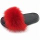 thumbnail image 1 of wonima44 Women's Fur Slide Slipper Open Toe Sandal with Soft Furry Faux Fox Fur House Outdoor Slippers, 1 of 1