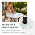 thumbnail image 5 of Round Outdoor Tablecloth with Umbrella Hole and Zipper, Teal Coastal Fitted Table Cover with Elastic Edge for 45-54 Inch, Nautical Summer Beach Coral Sea Turtle Waterproof Patio Tablecoths for Picnic, 5 of 9