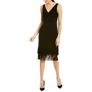ADRIANNA PAPELL Womens Black Sleeveless Above The Knee Sheath Evening Dress 6