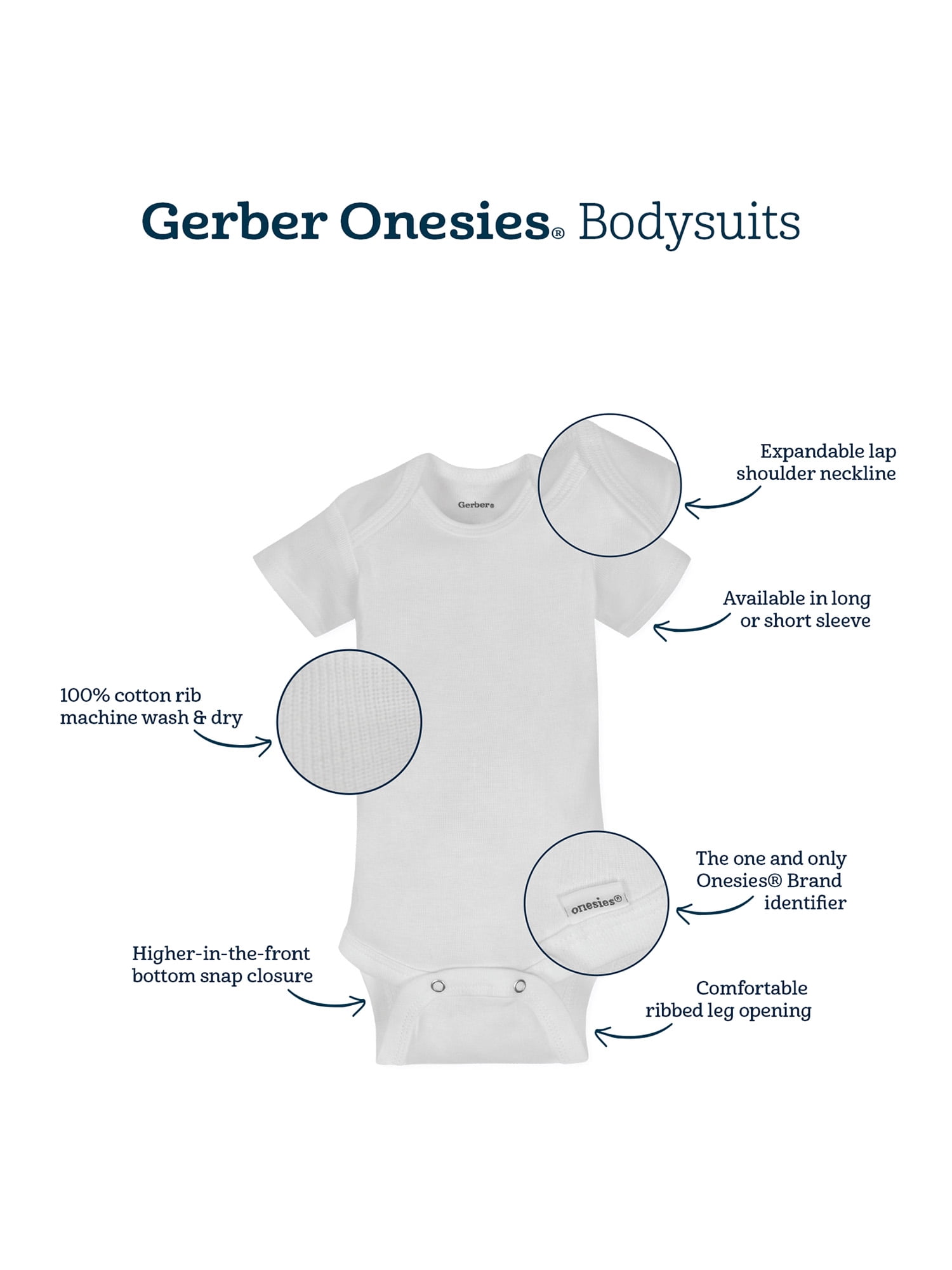 Gerber Organic Cotton Baby Boy Dino Bodysuit, 3 Pack
