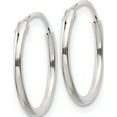 thumbnail image 3 of Sterling Silver 1.3mm Hoop Earrings (15 X 15) Made In India qe4348, 3 of 6