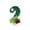 B, variant on Number 2 Candle with Green Glitter, Ladybug and Flower Design, 1 Piece, Green, for 2 Year Old Girl Birthday Party, Cake Decoration