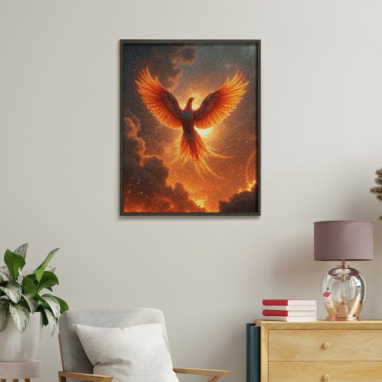 Paint by Numbers Kit for Adults, Radiant Phoenix Soaring Skies Paint by Numbers, Easy Paint by Numbers Kit for Adults Beginner, DIY Adult Paint by Number Kits on Canvas, 12x16in Home Decor