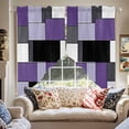 thumbnail image 2 of Purple Black Swag Curtain Valance for Windows, Geometric Abstract Color Block Patchwork Window Treatments Short Swag Topper for Kitchen Windows Bathroom Bedroom, 28"x36", 2 of 8