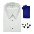 thumbnail image 1 of Lay-Down Collar Tuxedo Shirt, Royal Blue Cummerbund, Bow-Tie, Cuff Links & Studs, 1 of 2