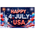 thumbnail image 2 of Patriotic Theme Celebration Banner July 4th Independence Day Decor American Flag Fireworks for Outdoor Event Holiday Party, 2 of 6