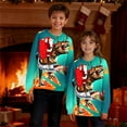 thumbnail image 2 of Christmas Sweaters Boys Round Neck Sweatshirts Long Sleeved Pullovers Santa Printed Red Holiday 3-14T, 2 of 4