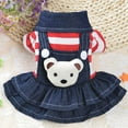 thumbnail image 3 of OUSITAID Chien Robe Chiot Denim Jupes de Cowboy Robes d'Hiver Jupes d'Automne, 3 of 7
