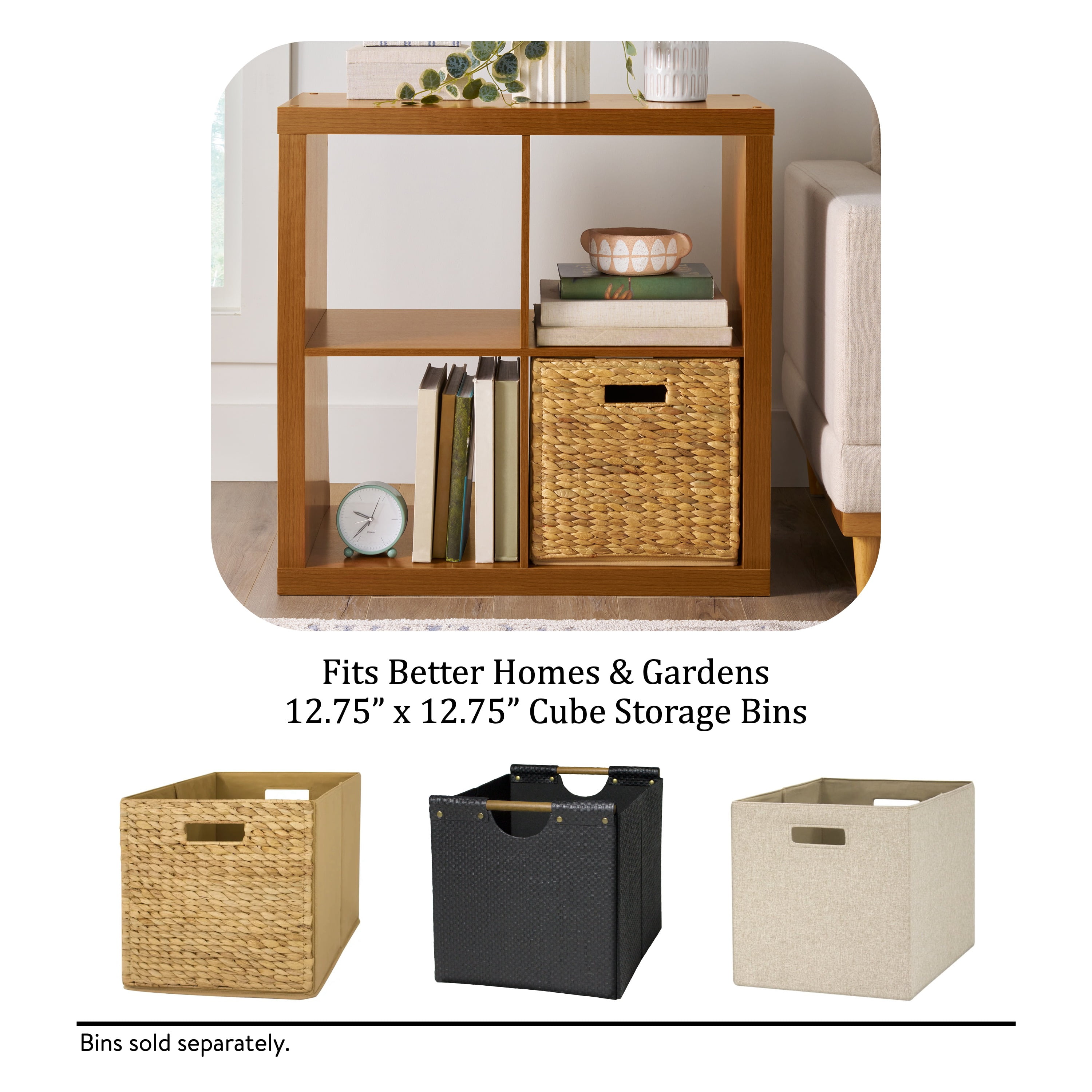 Better Homes & Gardens 4 Cube Storage Organizer, Acorn