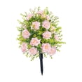 thumbnail image 3 of Rosa artificial, flor de imitación con estacas, flor conmemorativa, planta falsa, 3 of 9