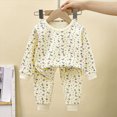 thumbnail image 2 of NOLDARES Infant Baby Girl Cute Outfits Long Sleeve Sweatshirt and Joggers Pants 2 Piece Clothes Set Daily Wear(Beige,5-6 Y), 2 of 5