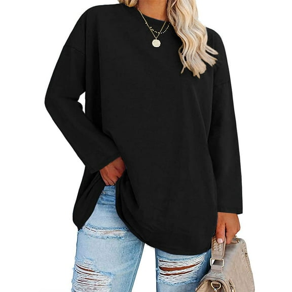 Sherrylily Women Plus Size Tops Long Sleeve Oversized Loose Casual Tunics XL-5XL