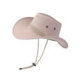 thumbnail image 1 of xiaxaixu Hommes Chapeau de Cowboy avec Cordon de Menton Réglable Large Bord Accessoires, 1 of 7
