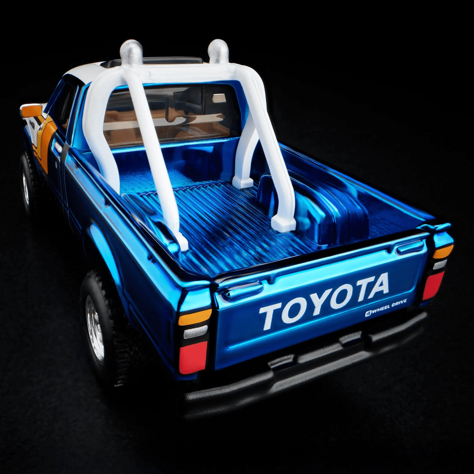 Hot Wheels RLC ’81 Toyota SR5 4WD Pickup Truck – 1:64 Premium Die-Cast, Spectraflame Ice Blue, Opening Hood & Tailgate, Real Riders Off-Road Wheels, Collector Exclusive
