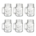 thumbnail image 1 of Juego de 6 Tarros Frascos estilo Mason Jar Vintage Vidrio Labrado 480 Ml Color Transparente Sin tapa para Bebidas y Jugos, 1 of 5