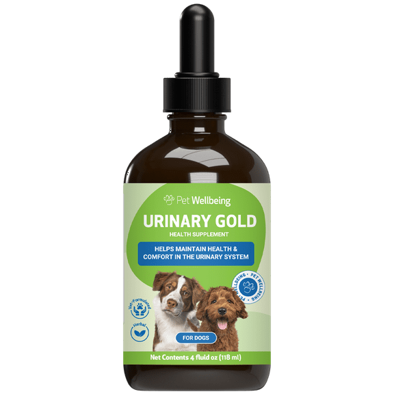 Pet Wellbeing - Urinary Gold for Dogs - Natural Support for Canine Urinary Tract Health - 4oz (118ml)