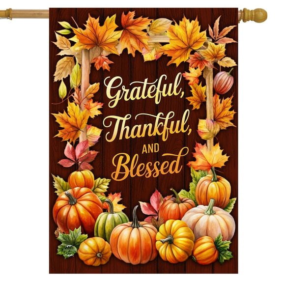 Briarwood Lane Thankful Blessings Double-Sided House Flag