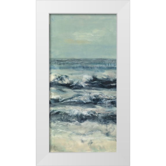 Shanti, Shima 14x24 White Modern Wood Framed Museum Art Print Titled - Crossing Currents I