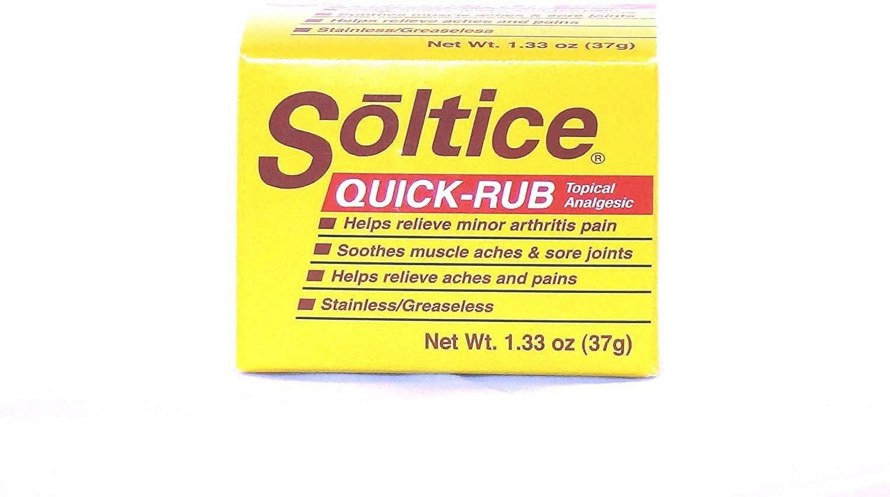 Soltice Quick Rub Topical Analgesic Soothes Minor Aches & Sore Joints, 3oz