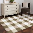 thumbnail image 3 of Brown Plaid Area Rug 4x6 FT, Non Slip Kids Room Carpet, Spring Summer Farmhouse Buffalo Checkered Washable Soft Floor Carpet Non-Shedding Throw Rug for Dorm Kitchen Study Room Home Office Bedside, 3 of 9