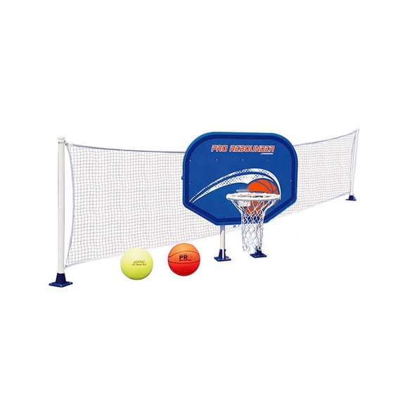 Swim Central 35" Combo Basketball and Volleyball Above-Ground Swimming Pool Game Set - White/Blue
