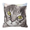 thumbnail image 1 of BOSDECO Portraits Gray Tabby Cat Pets Pillowcase Cover 20x20 inch, 1 of 1