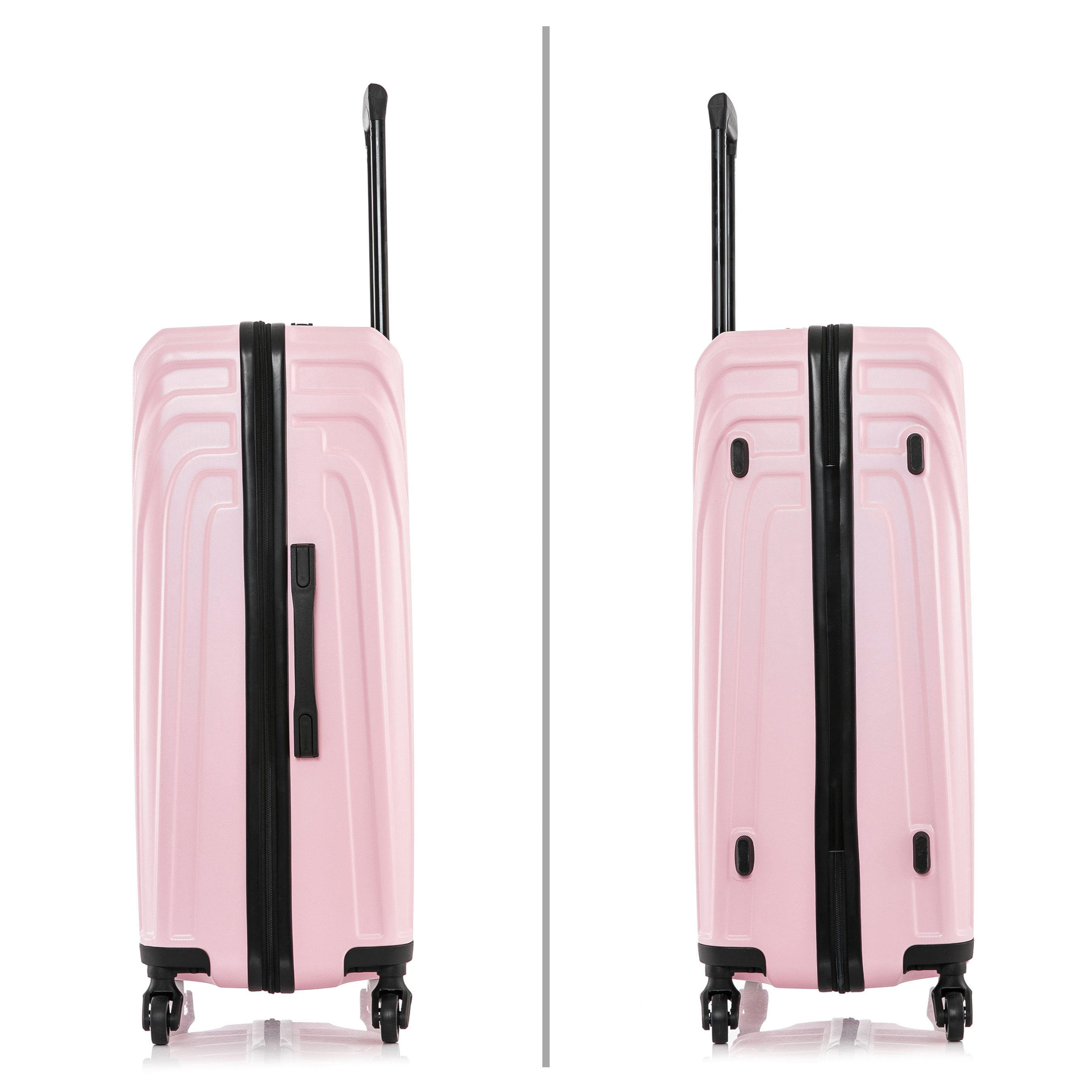 InUSA Vasty 3-Piece Hardside Luggage Sets with Spinner Wheels, Handle, and Trolley, (20"/24"/28"), Pink