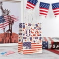 thumbnail image 1 of Uklsqma Independence Day Gift Bags | 12 Pack Red White Blue Kraft Paper Tote Bags | Durable Twisted Rope Handles | Large Capacity Square Bottom | Fourth of July Party Favor Bags | Gift Packaging Sho, 1 of 6