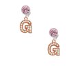 thumbnail image 2 of Delight Jewelry Rose Goldtone Crystal Initial - G - Pink Crystal Clip on Earrings, 2 of 5