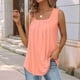 thumbnail image 3 of Camisetas Sin Mangas para Mujer, Conjuntos de Verano 2025, Blusas Casuales con Cuello Cuadrado, Color Rosa, Talla M, 3 of 5