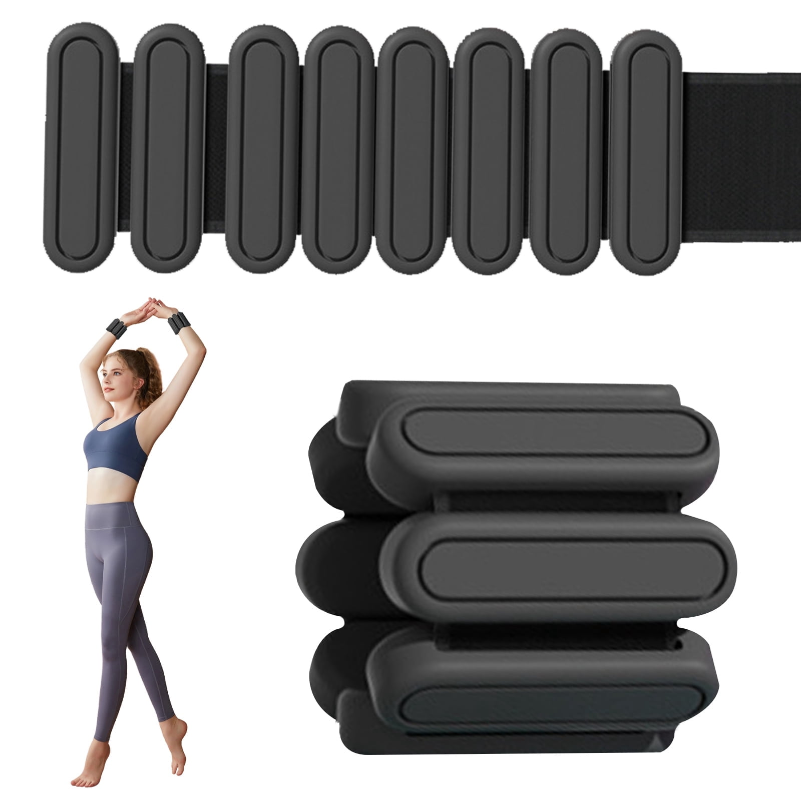 Bala Bangles - Poids réglables pour poignet et cheville pour femmes et hommes (Blush) - Ensemble de 2 bracelets en silicone ajustables de 1 kg pour le gym, yoga, Pilates, cardio et