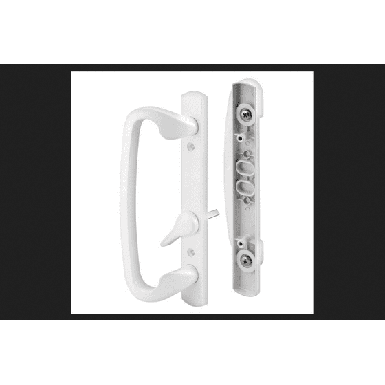 144078 Sliding Glass Door Handle Set 3 15 16 Inch Diecast White Mortise Hook Style