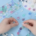 thumbnail image 3 of 1 Box 100Pcs Shell Beads Bulk Seashell Beads Colorful Glass Sea Shell Beads Small Green Blue Pink Purple Shells Double Sided Summer Ocean Animal Loose Spacer Beads for Jewelry Making Kits, 3 of 6