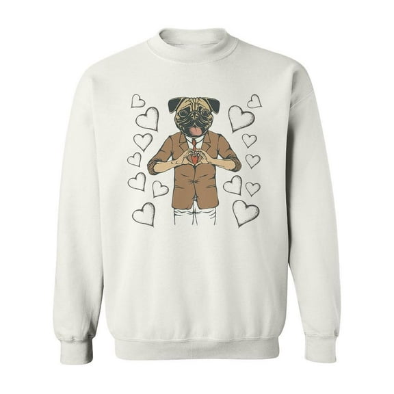 Pug In Tuxedo Sweatshirt Men -Image by Shutterstock, Male Small
