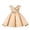 F85 Beige, variant on Kids Child Girls Dress Fly Sleeves Sequin V Neck Solid Color Comfort Casual Summer Dress Beige Size 2-3 Years