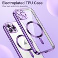 thumbnail image 3 of JETech Electroplated Case for iPhone 12 Pro Max 6.7-Inch, Camera Lens Full Protection, Compatible with MagSafe Wireless Charging, Shockproof Soft TPU Phone Cover (Purple), 3 of 7