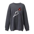 thumbnail image 4 of Blusa de manga larga suelta con cuello redondo y estampado de Halloween para mujer Pompotops FGAJ19563, 4 of 4