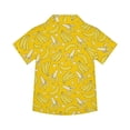thumbnail image 4 of Landzoo Toddler Kids Boys Girls Shirts Banana Print Short Sleeve Notch Neck T-Shirt Summer Loose Fit Boys Tops Size 3-4 Years Yellow, 4 of 4