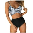 thumbnail image 1 of WREESH Bikini Deux Pièces pour Femmes Maillot de Bain Imprimé Ensemble de Plage, 1 of 6