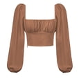 thumbnail image 1 of Top de manga abullonada,Camisas de manga larga abullonada para mujer Camisas fruncidas Tecnología avanzada, 1 of 6