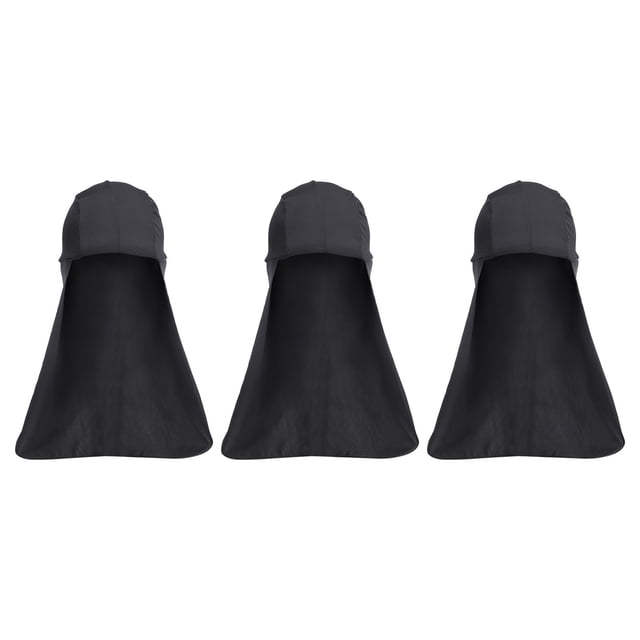 Sombrero de sombra Uxcell, protección para el cuello, 3 paquetes de gorros de calavera refrescantes para pesca, negro